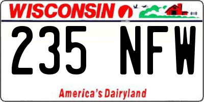WI license plate 235NFW