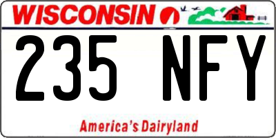 WI license plate 235NFY