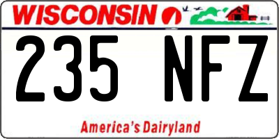 WI license plate 235NFZ