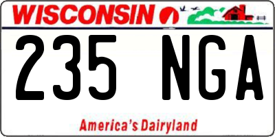 WI license plate 235NGA