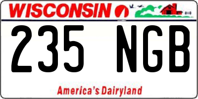 WI license plate 235NGB