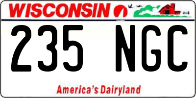 WI license plate 235NGC