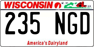 WI license plate 235NGD