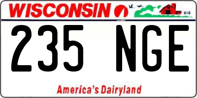 WI license plate 235NGE