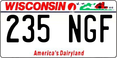 WI license plate 235NGF