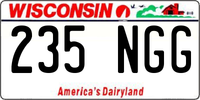 WI license plate 235NGG