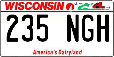 WI license plate 235NGH