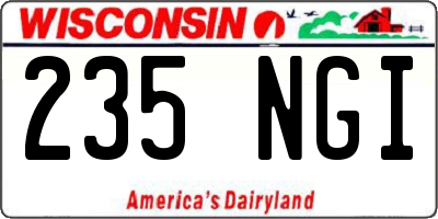 WI license plate 235NGI
