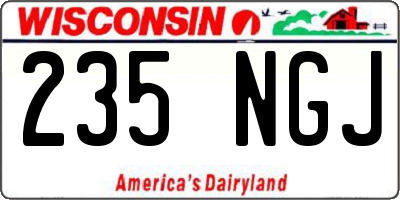 WI license plate 235NGJ