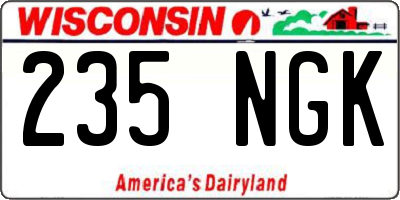 WI license plate 235NGK