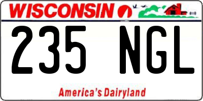 WI license plate 235NGL