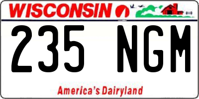 WI license plate 235NGM