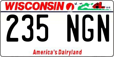 WI license plate 235NGN