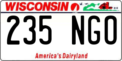 WI license plate 235NGO