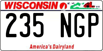 WI license plate 235NGP