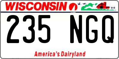 WI license plate 235NGQ