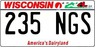 WI license plate 235NGS