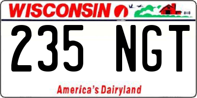 WI license plate 235NGT