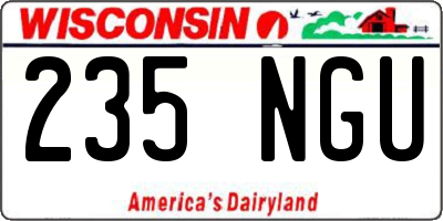 WI license plate 235NGU