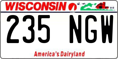 WI license plate 235NGW