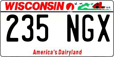 WI license plate 235NGX