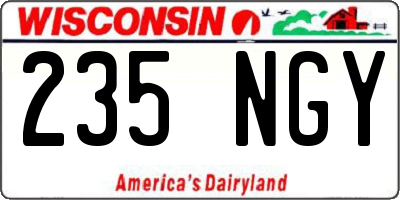 WI license plate 235NGY