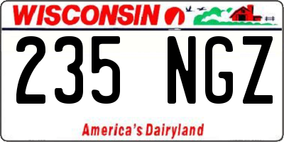 WI license plate 235NGZ