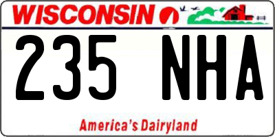 WI license plate 235NHA