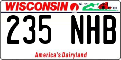 WI license plate 235NHB