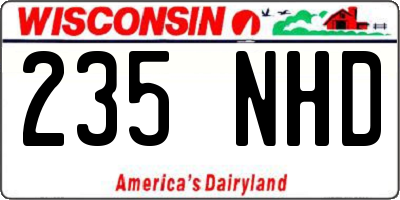 WI license plate 235NHD
