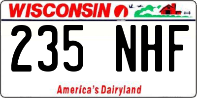 WI license plate 235NHF