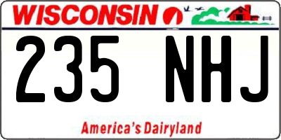 WI license plate 235NHJ