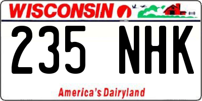 WI license plate 235NHK