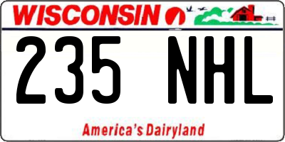 WI license plate 235NHL