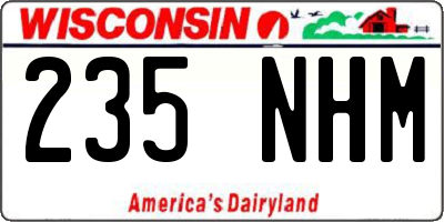 WI license plate 235NHM