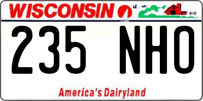 WI license plate 235NHO