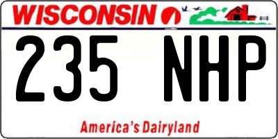 WI license plate 235NHP