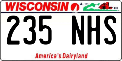 WI license plate 235NHS