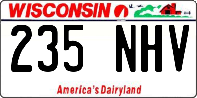 WI license plate 235NHV