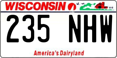 WI license plate 235NHW