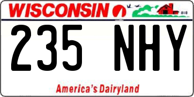 WI license plate 235NHY
