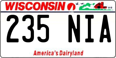 WI license plate 235NIA