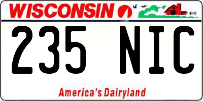 WI license plate 235NIC