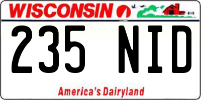 WI license plate 235NID