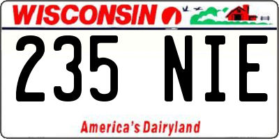 WI license plate 235NIE