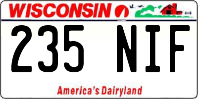 WI license plate 235NIF