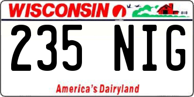 WI license plate 235NIG