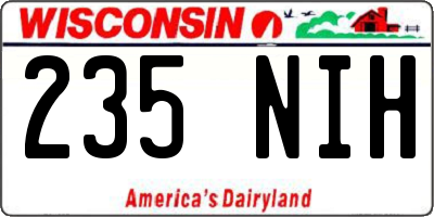 WI license plate 235NIH