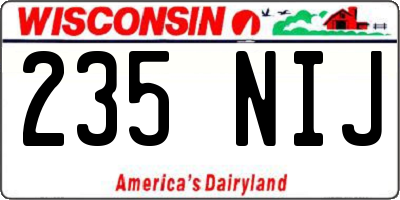 WI license plate 235NIJ