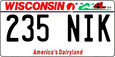 WI license plate 235NIK